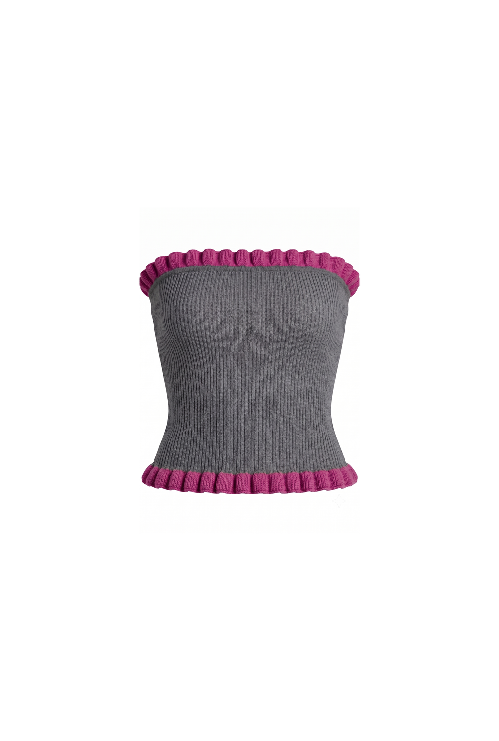Madonna Tube Top - Dark Grey & Fuchsia