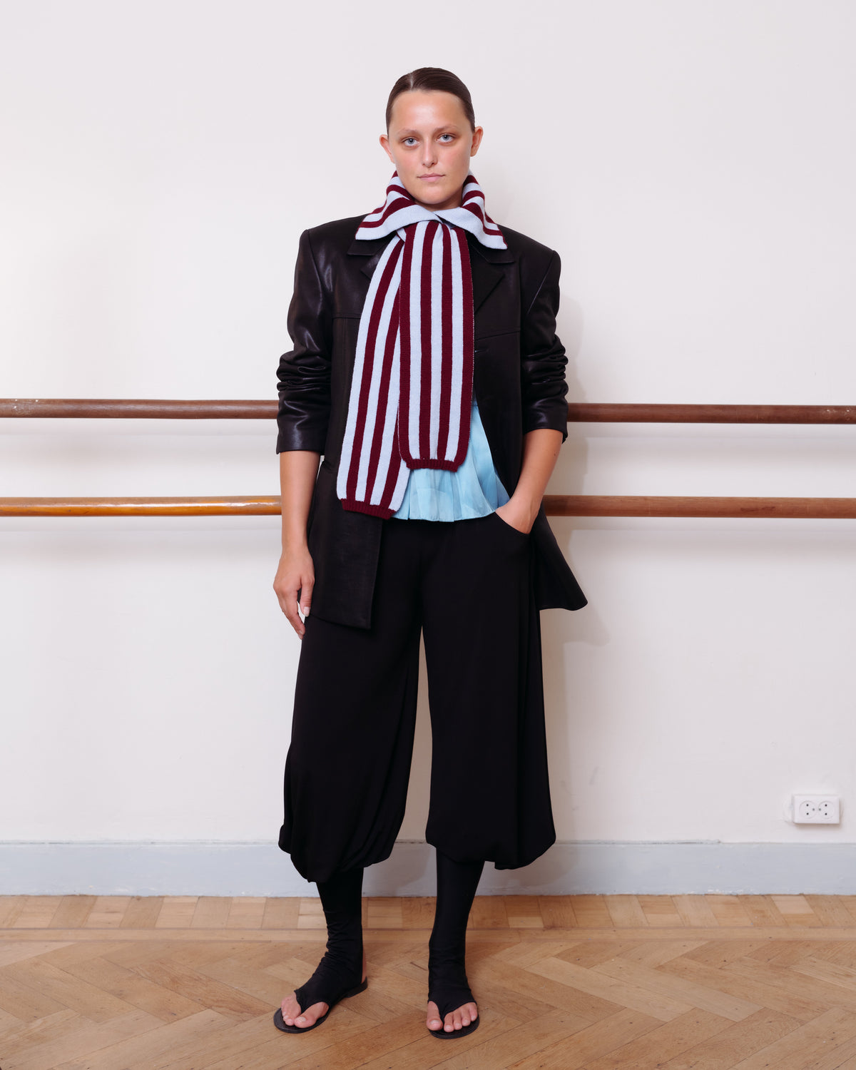Noor Collar Scarf - Striped Merino Knit
