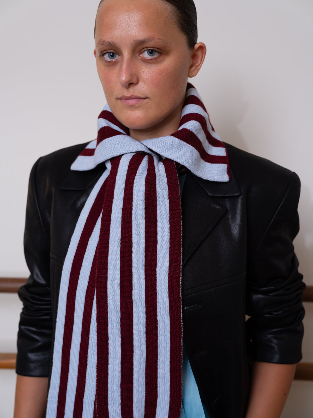 Noor Collar Scarf - Striped Merino Knit