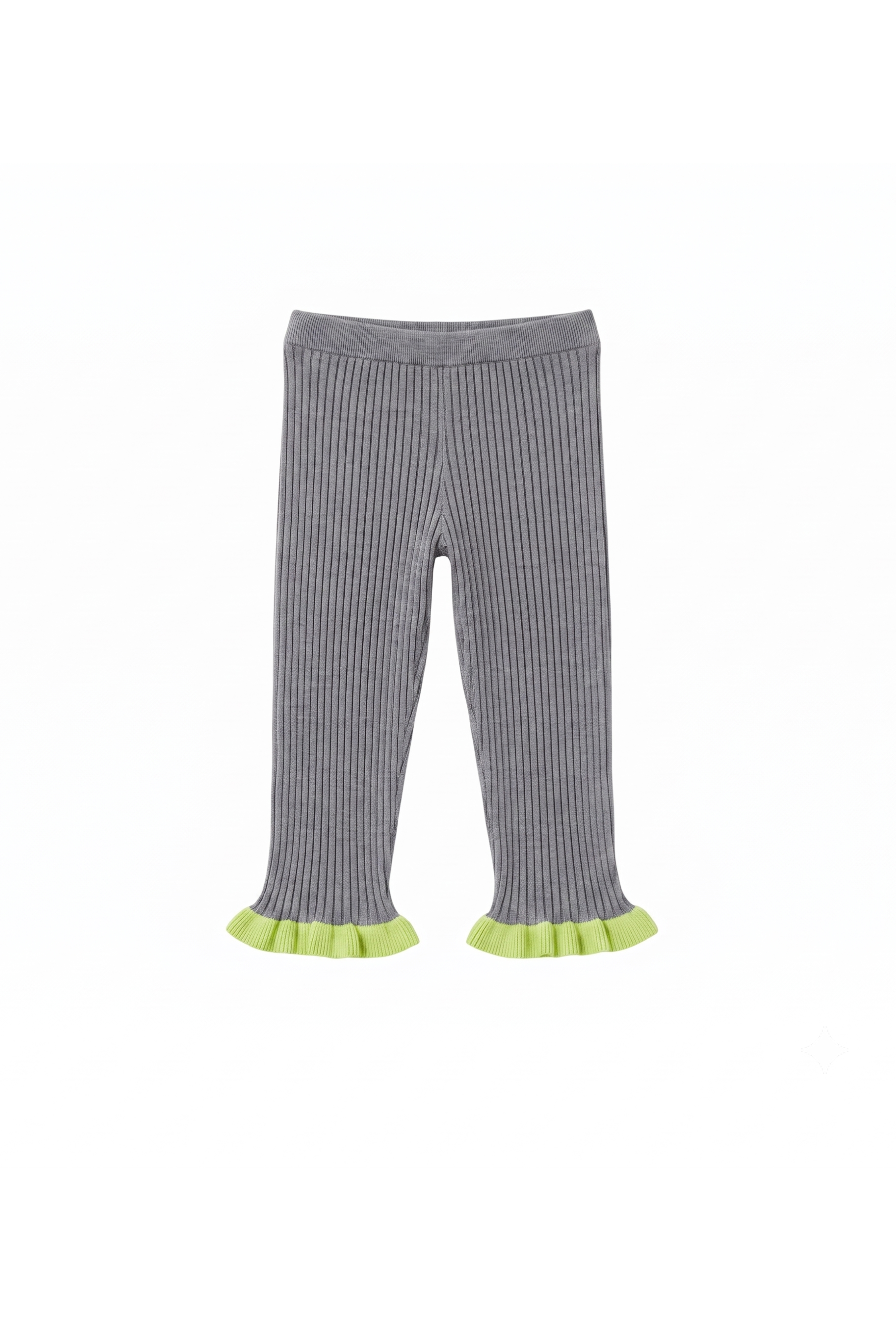 Madonna Capri Pants - Grey & Lime Green