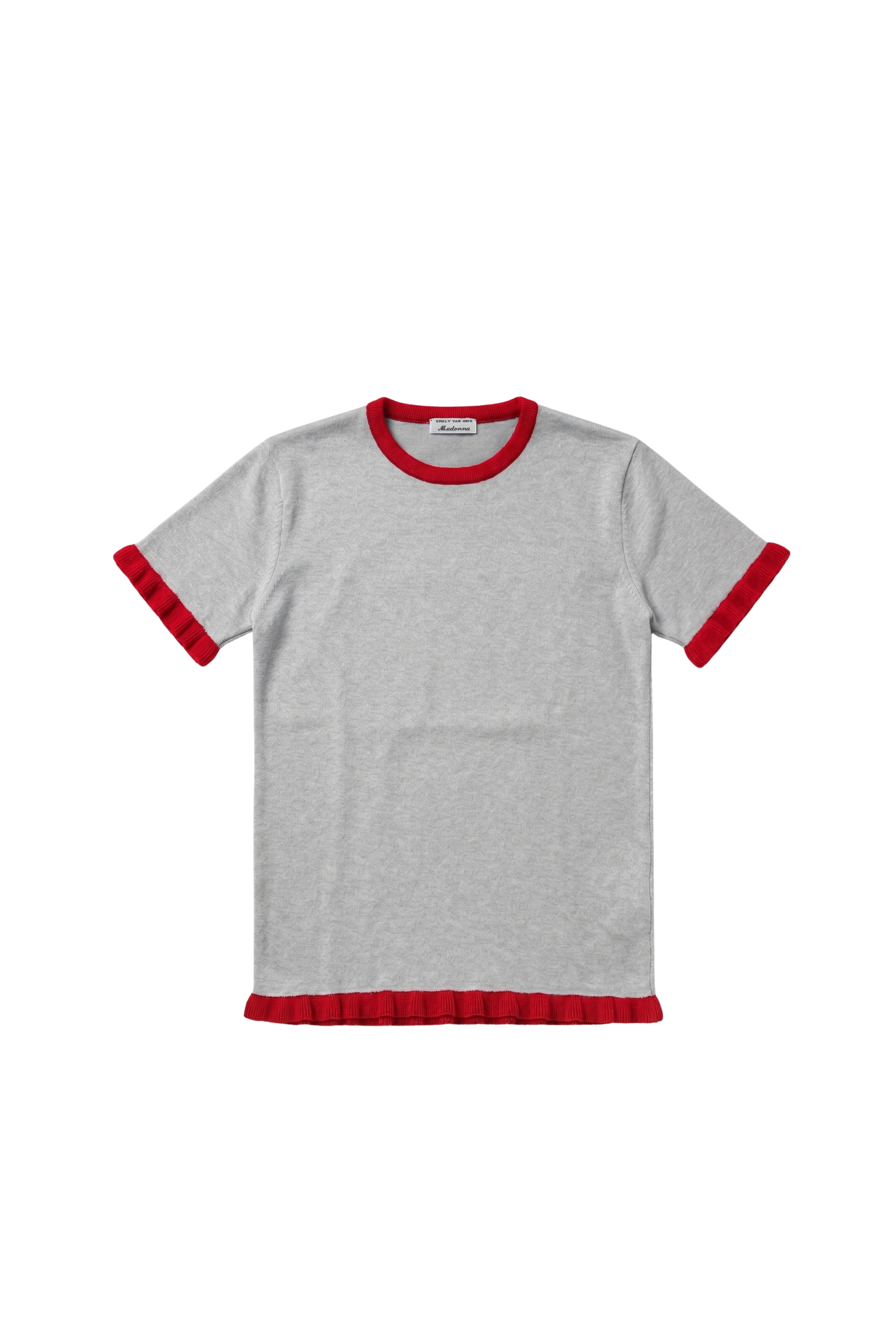 Madonna T-shirt Dress - Grey & Coral Red