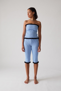 Madonna Capri Pants - Sky Blue & Black