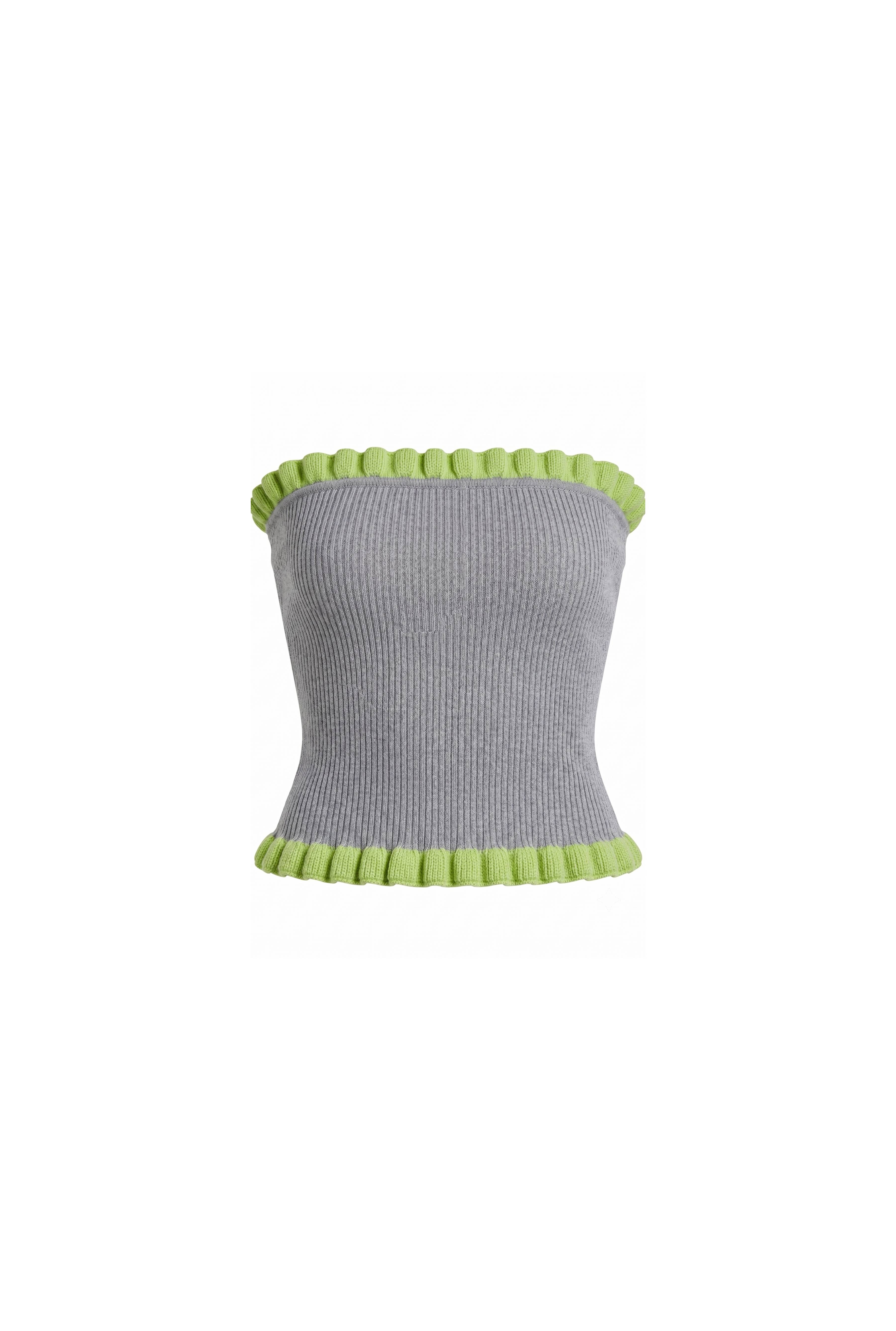 Madonna Tube Top - Grey & Lime Green